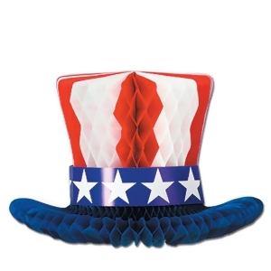 Pack of 12 Red White and Blue Tissue Patriotic Hat Centerpiece 12 - All