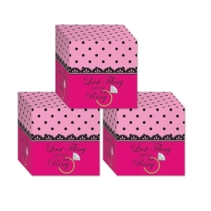 Club Pack of 36 Decorative Pink and Black Bachelorette Party Favor Boxes 3.25 - All