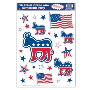 Club Pack of 300 Red White and Blue Democratic Peel 'N Place 17 - All