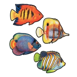 Club Pack of 48 Vibrant Colorful Tropical Coral Reef Fish Cutout Decorations 16 - All