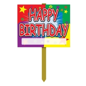Pack of 6 Fun and Festive Colorful Happy Birthday Yard Sign Decorations 24 - All