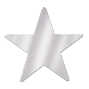 Club Pack of 144 Metallic Silver Star Cutout Decoration Silhouettes 3.75 - All