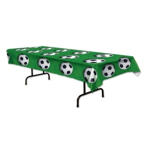 Club Pack of 12 Green Black and White Disposable Soccer Ball Banquet Party Tablecovers 108 - All