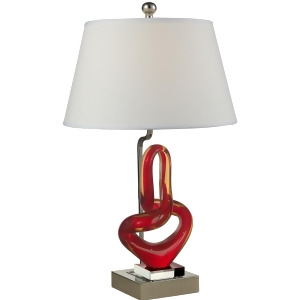 27.5 Indio Sculpture Vibrant Red and Amber Hand Crafted Glass Accent Table Lamp - All