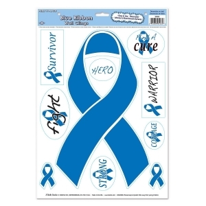 Club Pack of 120 Blue Ribbon Peel 'N Place Awareness Decal Decoration 17 - All