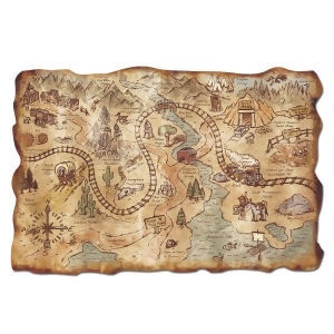 Club Pack of 12 Brown Gold Mine Treasure Party Map Decorations 18 - All