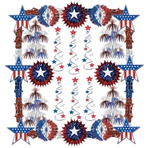 28-Piece Patriot Red White and Blue Stars Stripes and Swirls Decorating Kit - All