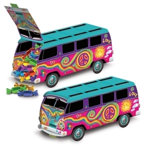 Club Pack of 12 Groovy Colored 60's Bus Party Centerpiece Decorations 9.75 - All
