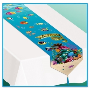 Club Pack of 12 Nautical Under The Sea with Fish Table Runner 6' - All