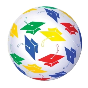 Pack of 12 Novelty Multi-Colored Graduation Cap Beach Ball 16 - All
