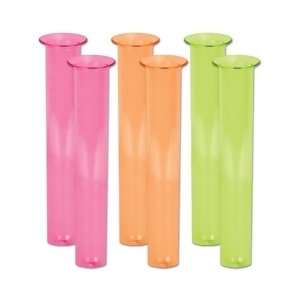 Club Pack of 72 Multi-Colored Neon Test Tube Plastic Shot Glass Party Favors 2 oz. - All