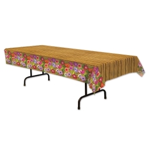 Pack of 12 Luau Bamboo and Flower Rectangular Table Cover 54 x 108 - All