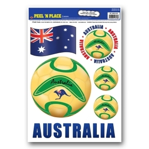 Club Pack of 72 Green and Yellow Peel 'N Place Soccer Balls and Flag Decals 17 - All