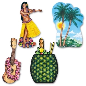 Club Pack of 48 Fun and Colorful Tropical Luau Cutout Decorations 20 - All