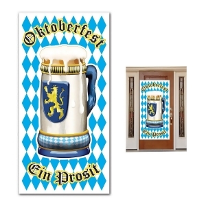 Club Pack of 12 Blue and White Oktoberfest Door Cover Party Decorations 5' - All
