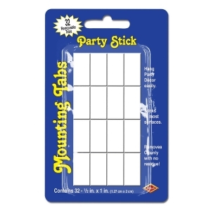 Club Pack of 384 Adhesive White Party Stick Removable Mounting Tabs 1 x .5 - All