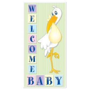 Club Pack of 12 Baby Shower Themed Welcome Baby Door Cover Party Decorations 5' - All
