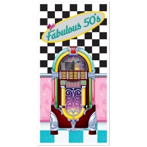 Club Pack of 12 Multi-Colored Retro Themed The Fabulous 50's Door Cover Party Decorations 5' - All