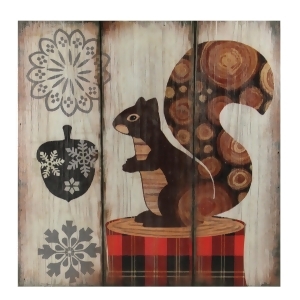 13.75 Alpine Chic Squirrel with Acorn and Snowflakes Wall Art Plaque - All