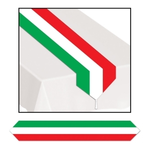 Club Pack of 12 Festive Italian Red White Green Table Runner 6' - All