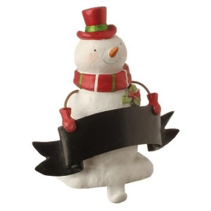 8.5 Red and White Glitter Snowman Stocking Holder with Chalkboard Banner Christmas Decoration - All
