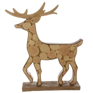 18.75 Country Cabin Faux Wood Deer Decorative Christmas Table Top Figurine - All