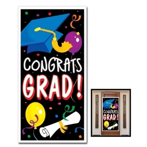 Club Pack of 12 Gradutation Themed Congrats Grad Door Cover Party Decorations 5' - All