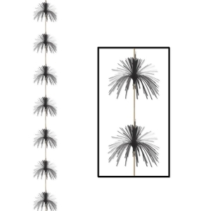 Club Pack of 12 Fun and Festive Black Firework Stringer Hanging Decorations 7' - All