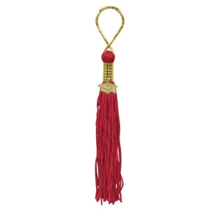 Pack of 6 Red Graduation Tassel with Cap Medallion Key Chains 5.5 - All