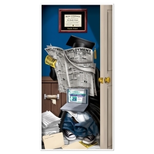 Club Pack of 12 Graduation Themed Graduate Restroom Door Cover Party Decorations 5' - All