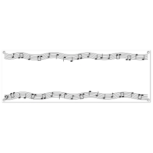 Pack of 12 Black and White Musical Notes Banner Decorations 21 x 60 - All