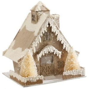 9 Country Cabin Lighted Snowy Glittered Cottage Christmas Decoration - All