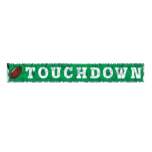 Pack of 12 Green Metallic Touchdown Fringed Banner Decoration 8 x 5' - All