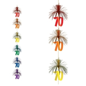 Club Pack of 12 Multi-Colored Firework Stringer Hanging Decorations 7' - All