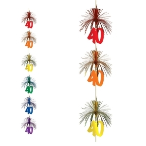 Club Pack of 12 Multi-Colored Firework Stringer Hanging Decorations 7' - All