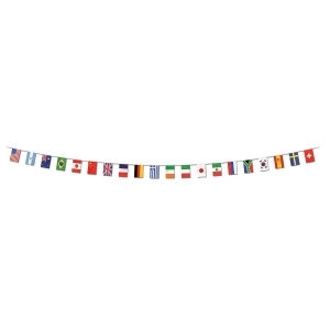Club Pack of 12 Multi-Colored International Flag Party Decoration Banners 23' - All