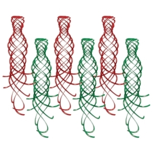 Club Pack of 36 Fun Festive and Exciting Green and Red Shimmering Whirl Hanging Decorations 20 - All