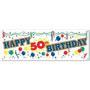 Club Pack of 12 Fun and Festive Happy 50th Birthday Sign Banner 60 - All