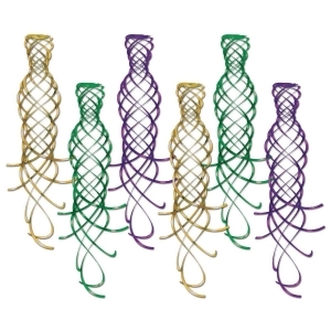 Club Pack of 36 Fun Festive and Exciting Green Gold and Purple Shimmering Whirl Hanging Decorations 20 - All