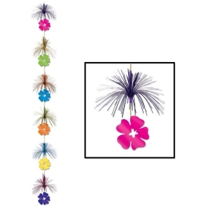Club Pack of 12 Fun and Festive Multi Color Tropical Luau Firework Stringer Hanging Decorations 7' - All