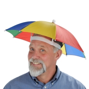 Club Pack of 12 Red Yellow Green and Blue Innovated Outdoor Umbrella Hats - All