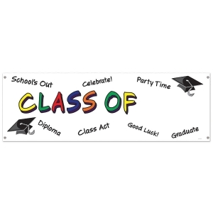 Club Pack of 12 Class Of the Year Sign for Graduations Banner 5' - All