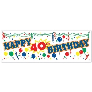 Club Pack of 12 Fun and Festive Happy 40th Birthday Sign Banner 60 - All