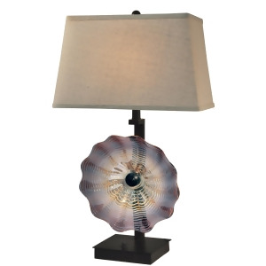 28.5 Light Purple and Silver Impasto Hand Crafted Glass Accent Table Lamp - All