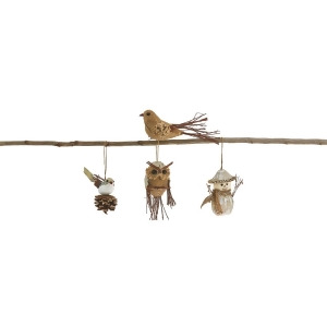 Pack of 8 Handmade Country Rustic Twig and Burlap Woodland Animal Christmas Figure Ornaments 5 - All