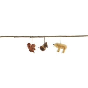 Pack of 6 Handmade Country Rustic Sisal Squirrel Woodpecker and Bear Christmas Ornaments 4.5 - All