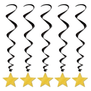 Pack of 30 Metallic Black and Gold Star Dizzy Dangler Hanging Party Decorations 36 - All