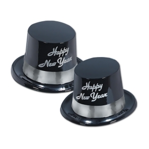 Club Pack of 25 Festive Happy New Years Silver Legacy Party Favor Hats - All