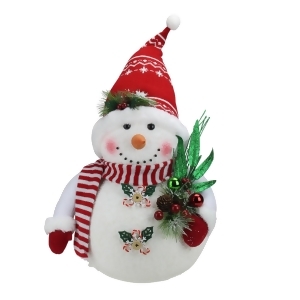 20 Alpine Chic Sparkling Snowman with Nordic Style Santa Hat Christmas Decoration - All