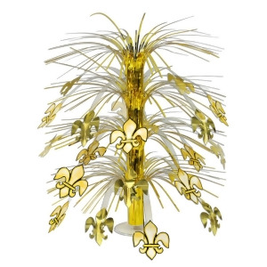 6 Gold Metallic Fleur-de-Lis Mardi Gras New Orleans Saints Cascading Centerpieces 18 - All